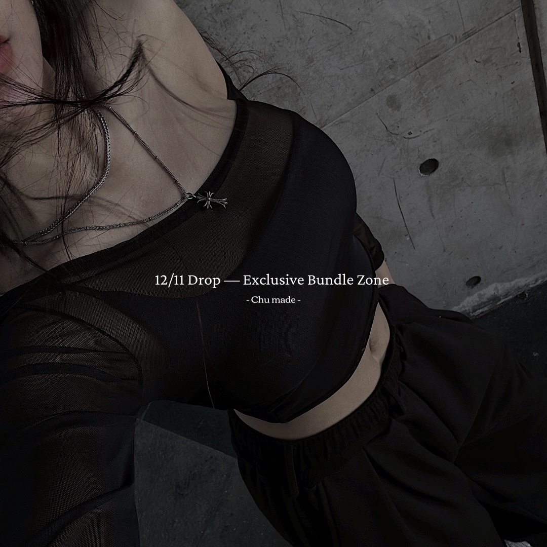 【 組合區 】柔膚等級網紗上衣｜單肩十字架Bratop