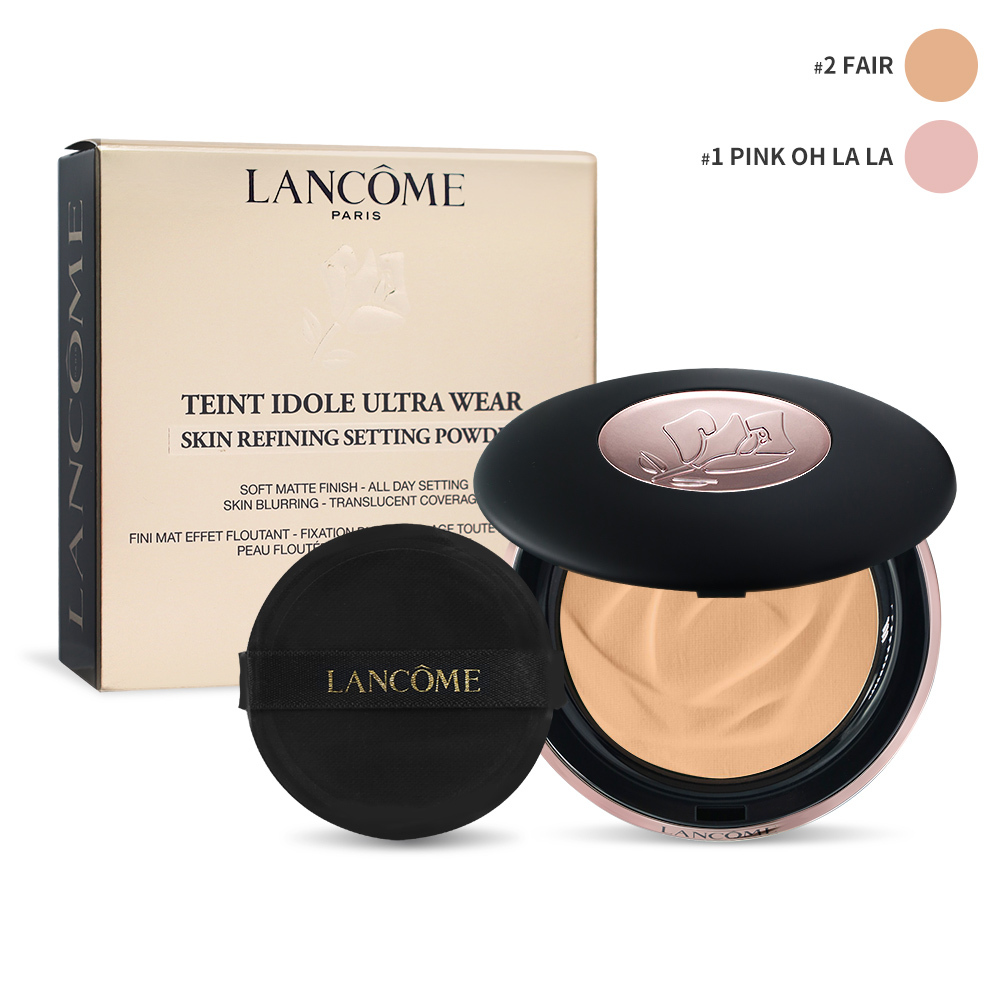 LANCOME 蘭蔻 零粉感超持久柔焦蜜粉餅(10g)#01 PINK OH LA LA-百貨公司貨