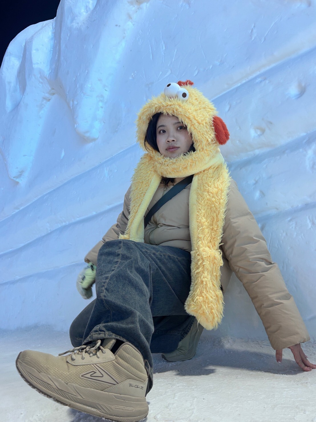 穿著 USTINI 犀牛極地鞋 在哈爾濱冰雪大世界實拍照