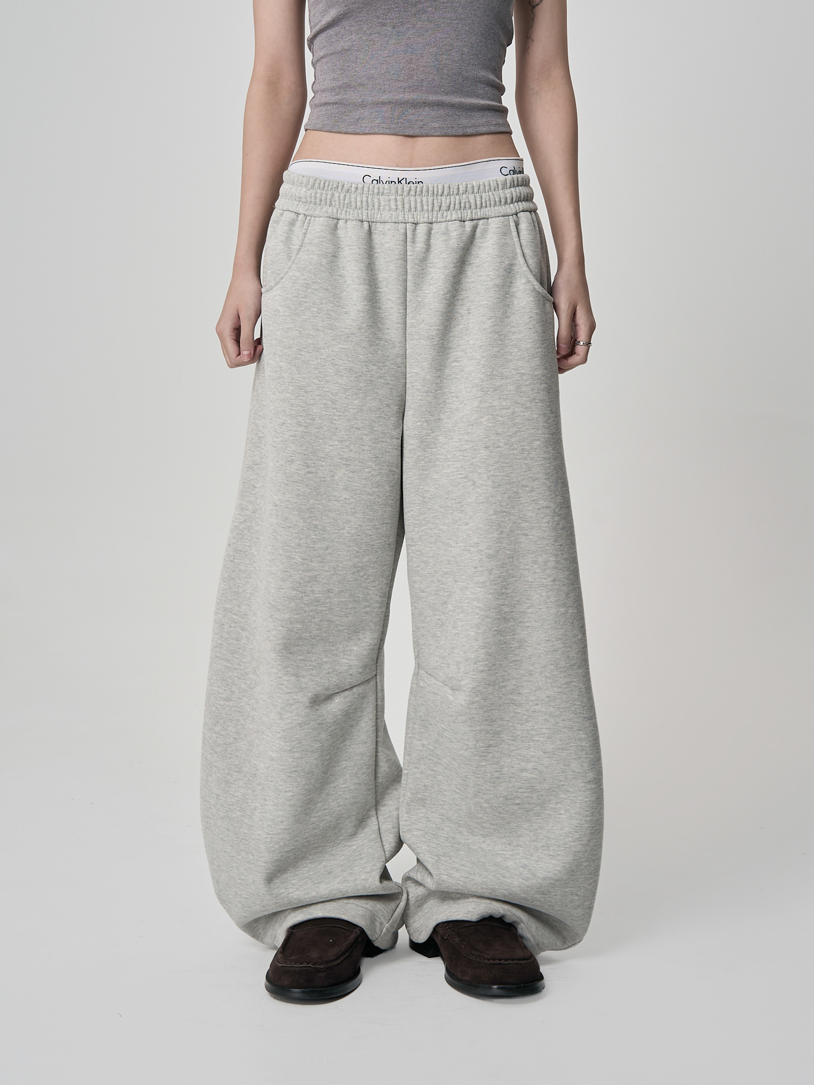 側縫摺俐落棉長褲