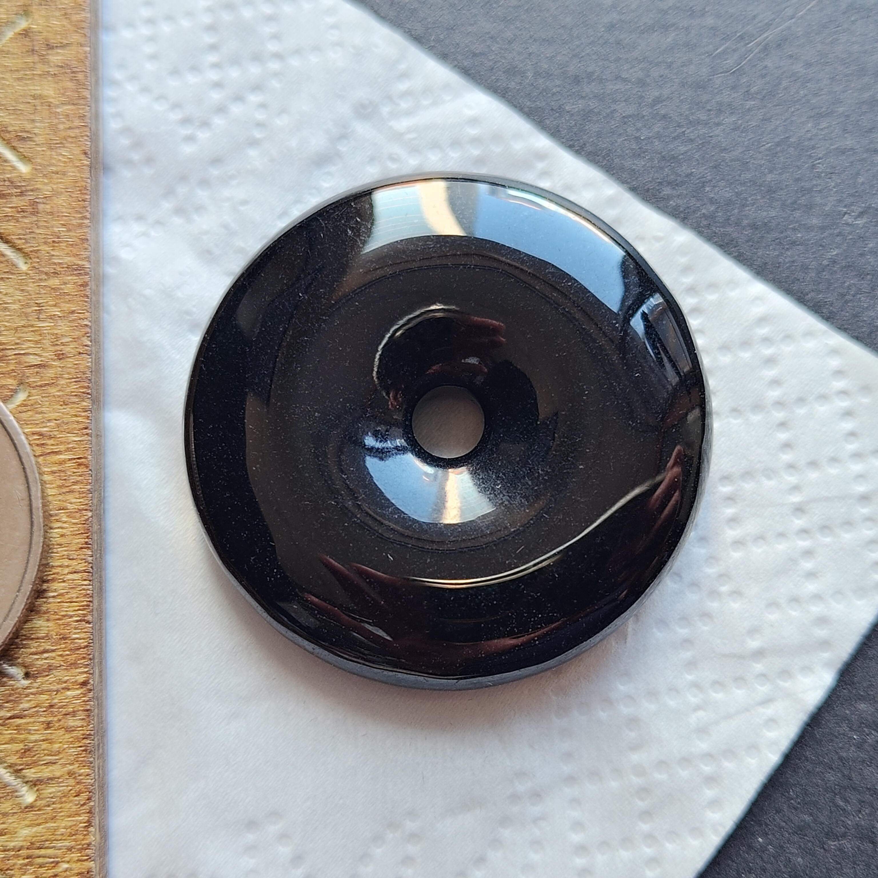 J2329 翡翠墨翠平安扣 (35.2mm直徑)