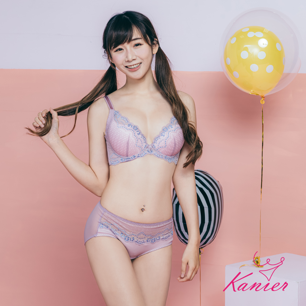 【Kanier卡妮兒】天使微笑勝利V 軟鋼圈內衣成套組【2602 芋色 / 膚色 / 藍色 / 黑色－B.C罩杯】
