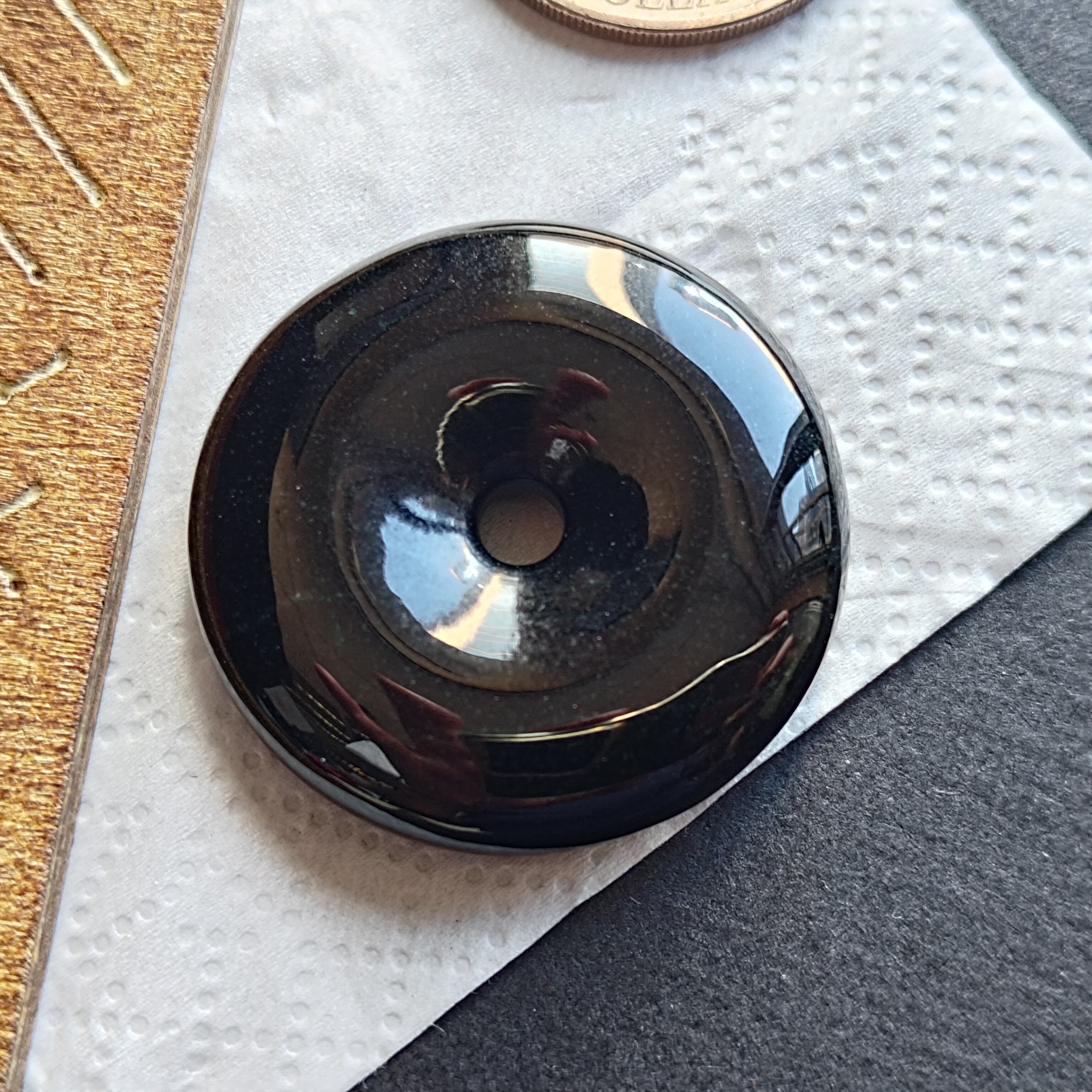 J2331 翡翠墨翠平安扣 (33mm直徑)