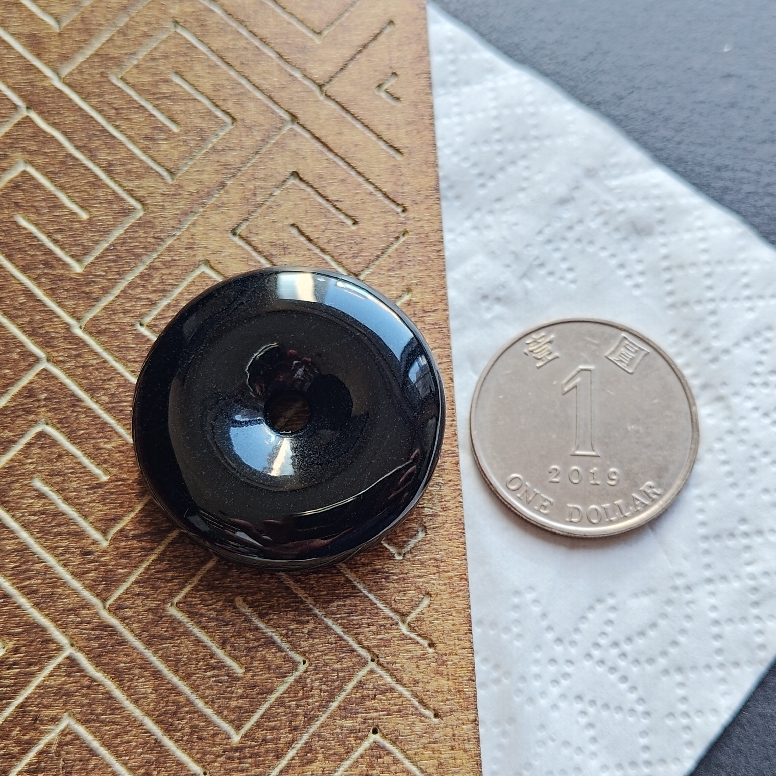 J2331 翡翠墨翠平安扣 (33mm直徑)