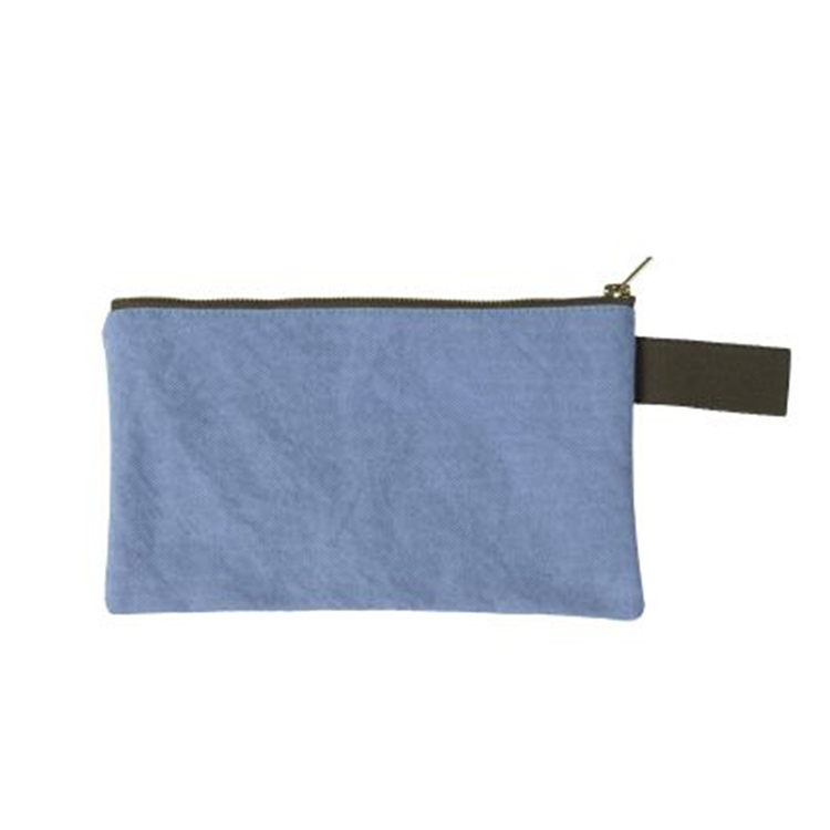 (預購3/31)法國La cerise sur le gâteau 有機棉防水手拿袋-灰藍x鼠尾草綠