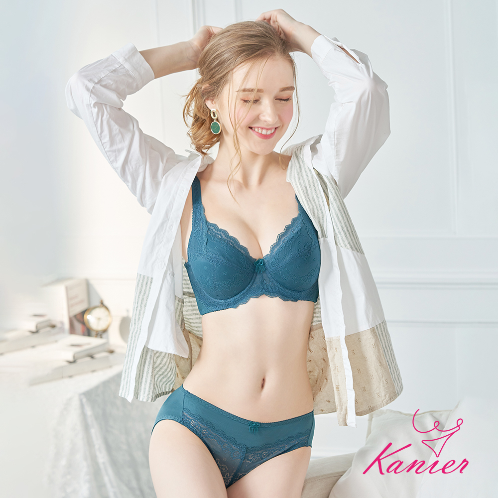 【Kanier卡妮兒】迷霧之森 水滴杯型 大罩杯 內拉提托 機能內衣成套組【2369.2370 迷霧灰 / 森林綠 / 玫瑰膚 / 寂靜黑 -C / D / E / F / G罩杯】