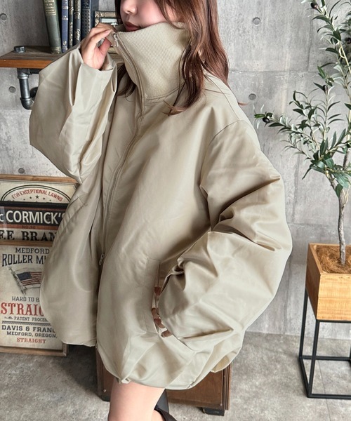 日本🇯🇵連線 Apres jour mignon 羅紋高領氣球襯飛行外套 男女可穿 Oversized 寬鬆 外套 氣球外套 飛行外套 高領外套 3色(任買兩件711免運)/預購