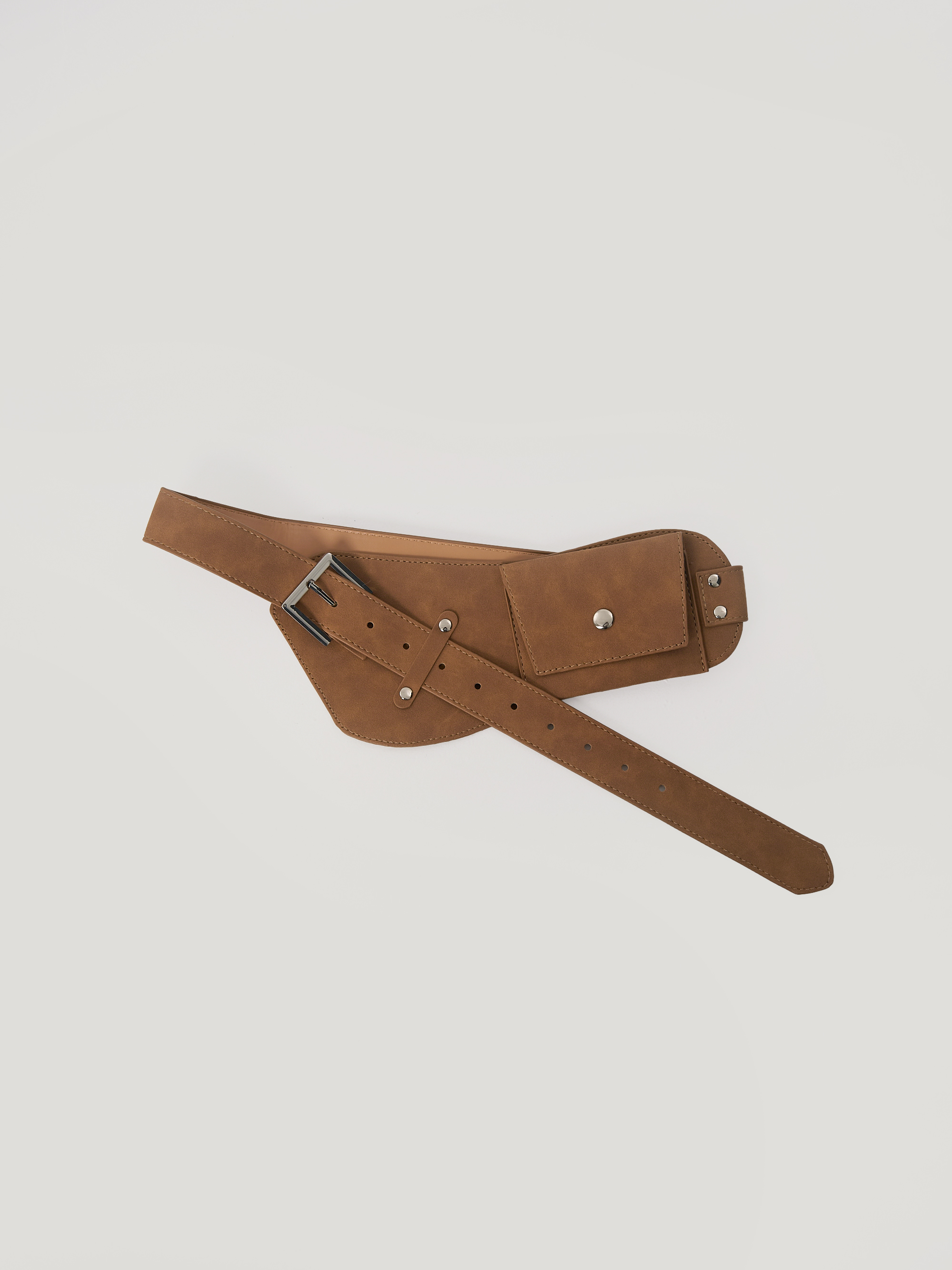 疊穿口袋腰帶-卡其