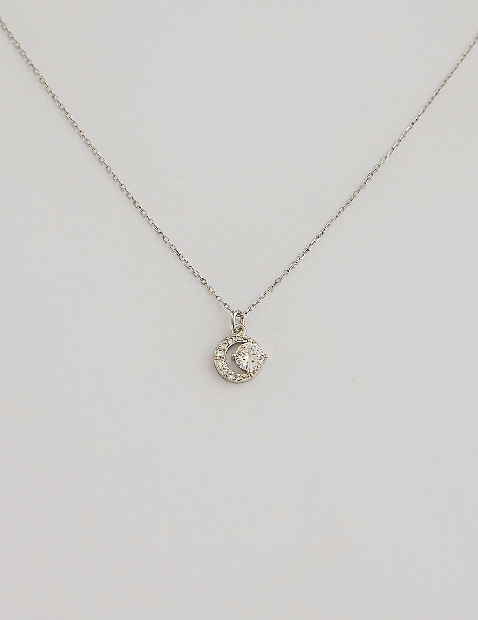 【925純銀】月亮仙子閃鑽項鍊