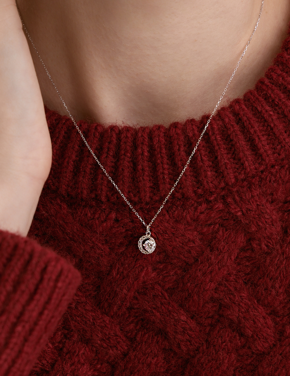 【925純銀】月亮仙子閃鑽項鍊