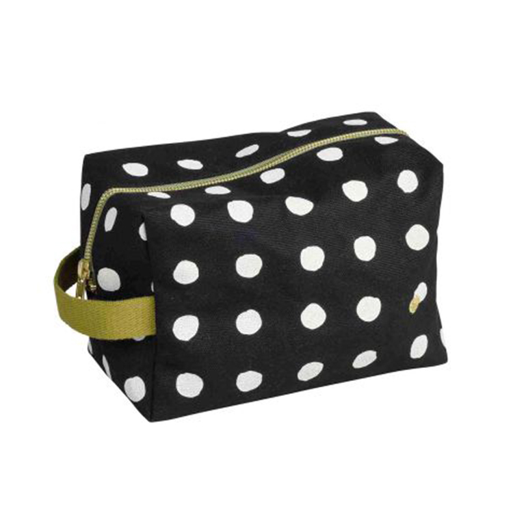 (預購3/31)法國La cerise sur le gâteau 有機棉防水手提立體收納包-白點點(大)