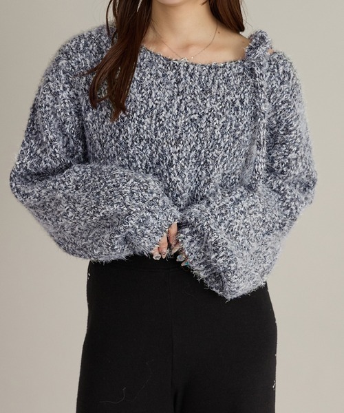 日本🇯🇵連線 Apres jour mignon 多種穿法!頸圈綁帶針織衫 綁帶可拆卸! 針織衫 針織 套頭衫 綁帶 3色(任買兩件711免運)/預購