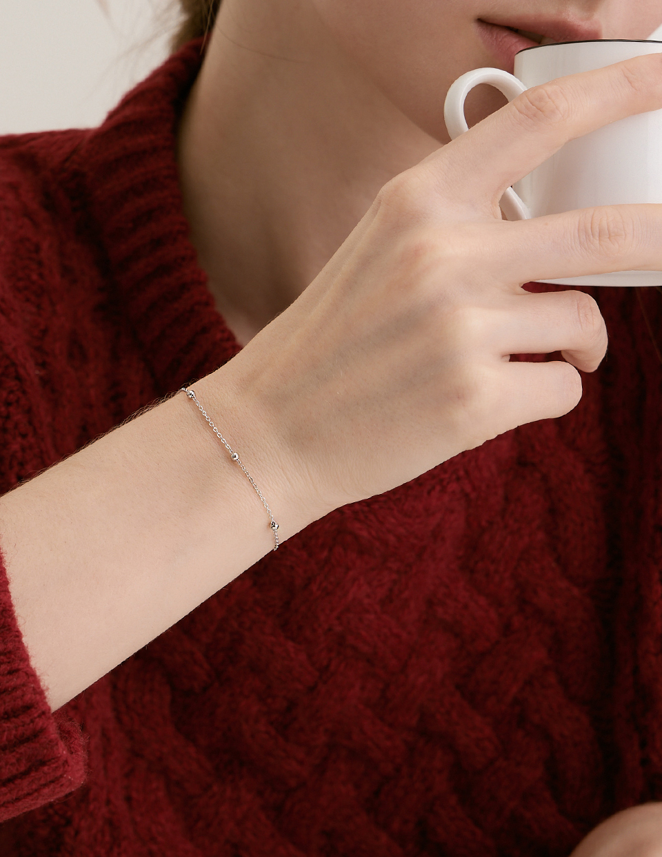 【925純銀】質感間珠手鍊