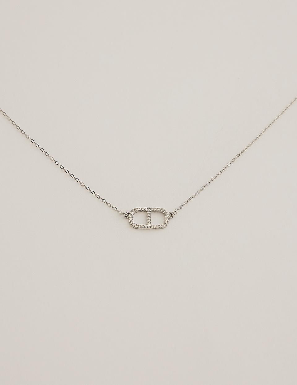 【925純銀】光耀奪目豬鼻項鍊(銀)