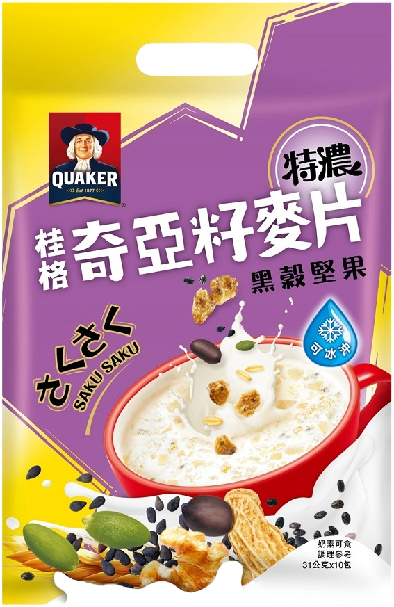 【桂格】奇亞籽麥片黑穀堅果31g*10入