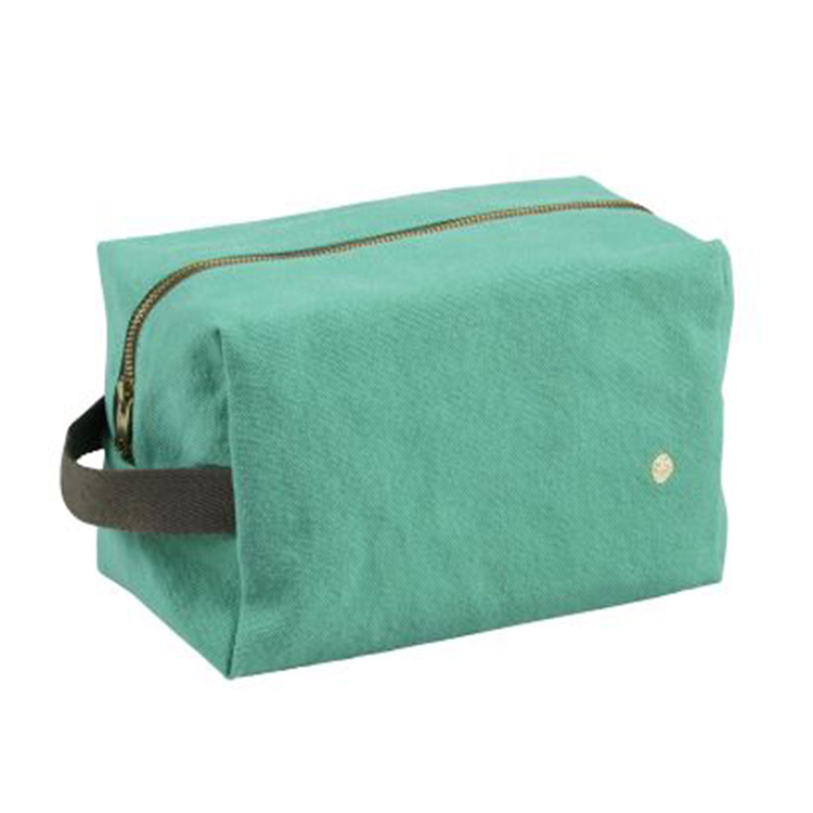 (預購3/31)法國La cerise sur le gâteau 有機棉防水手提立體收納包-鼠尾草綠(大)