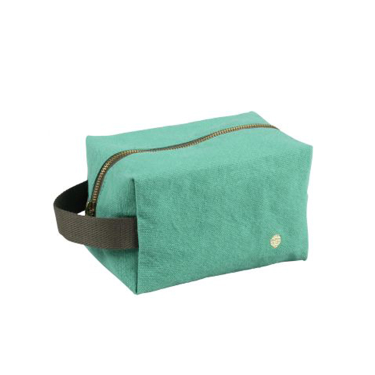 (預購4/30)法國La cerise sur le gâteau 有機棉防水手提立體收納包-鼠尾草綠(小)