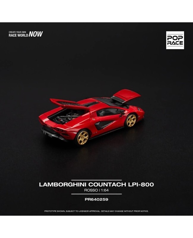 POPRACE 1/64 LAMBORGHINI COUNTACH LPI-800 - ROSSO