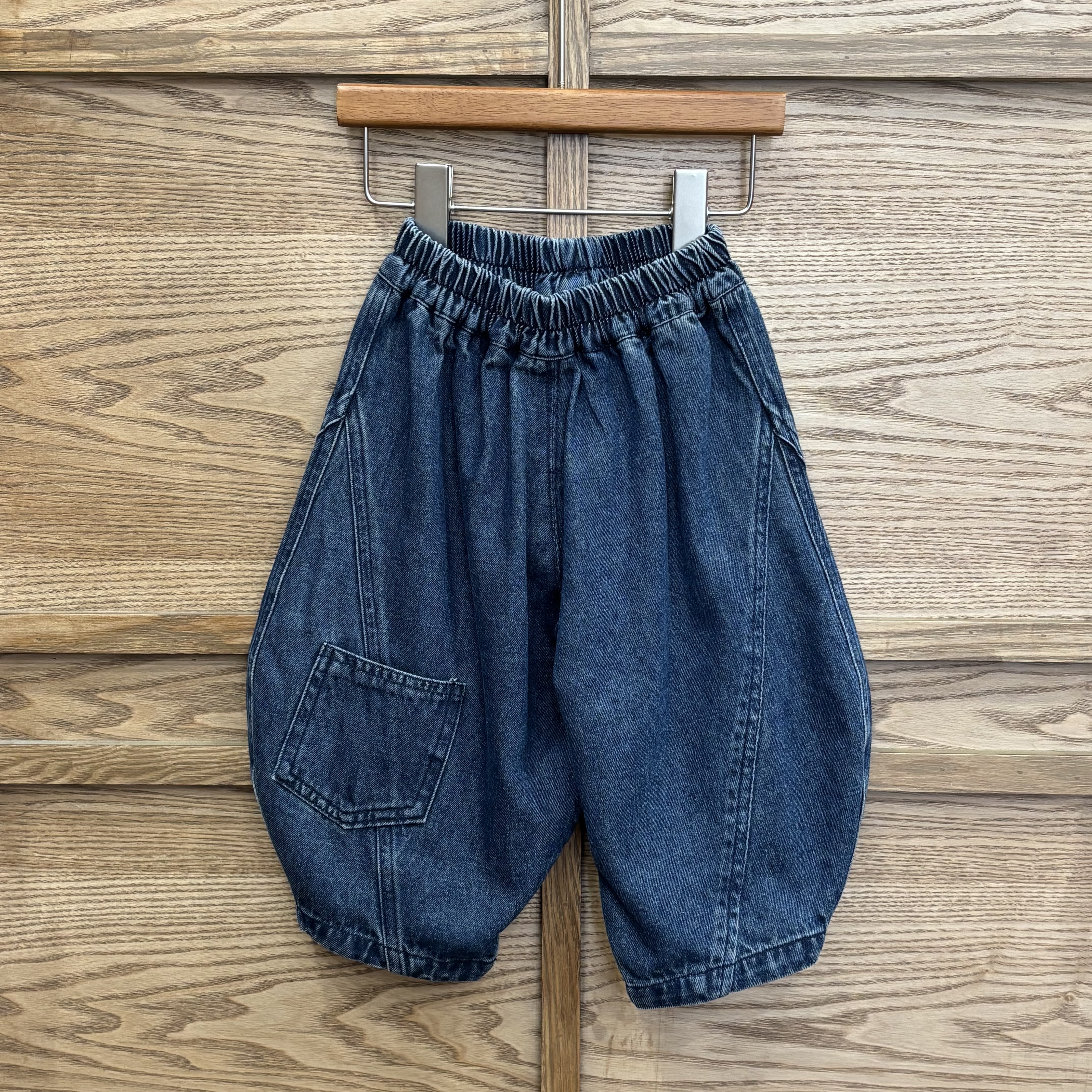 A03717小口袋牛仔氣球褲