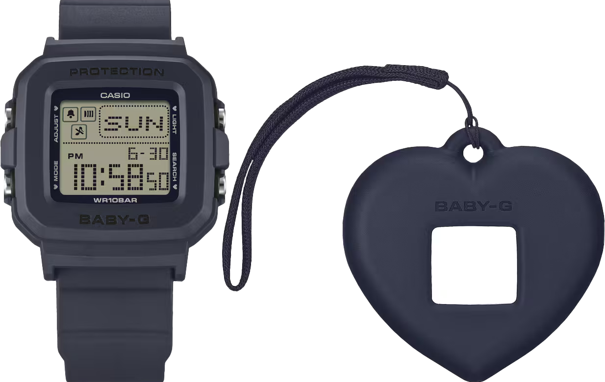 萬年鐘錶 - BABY-G G+PLUS   可替換錶殼吊飾方形運動電子錶 BGD-10KH-2C 錶徑 : 39 MM