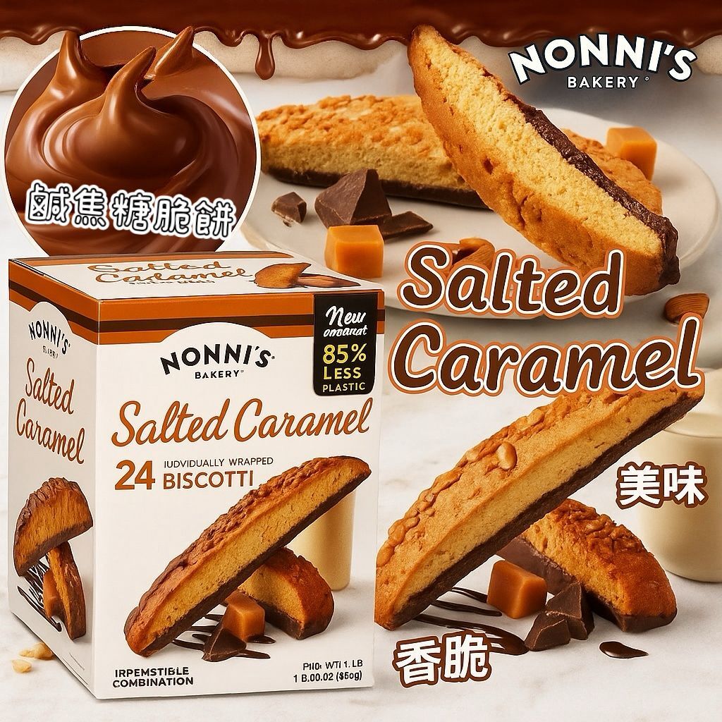 【現貨】Q120907 Nonni's 鹹焦糖脆餅，24 克拉