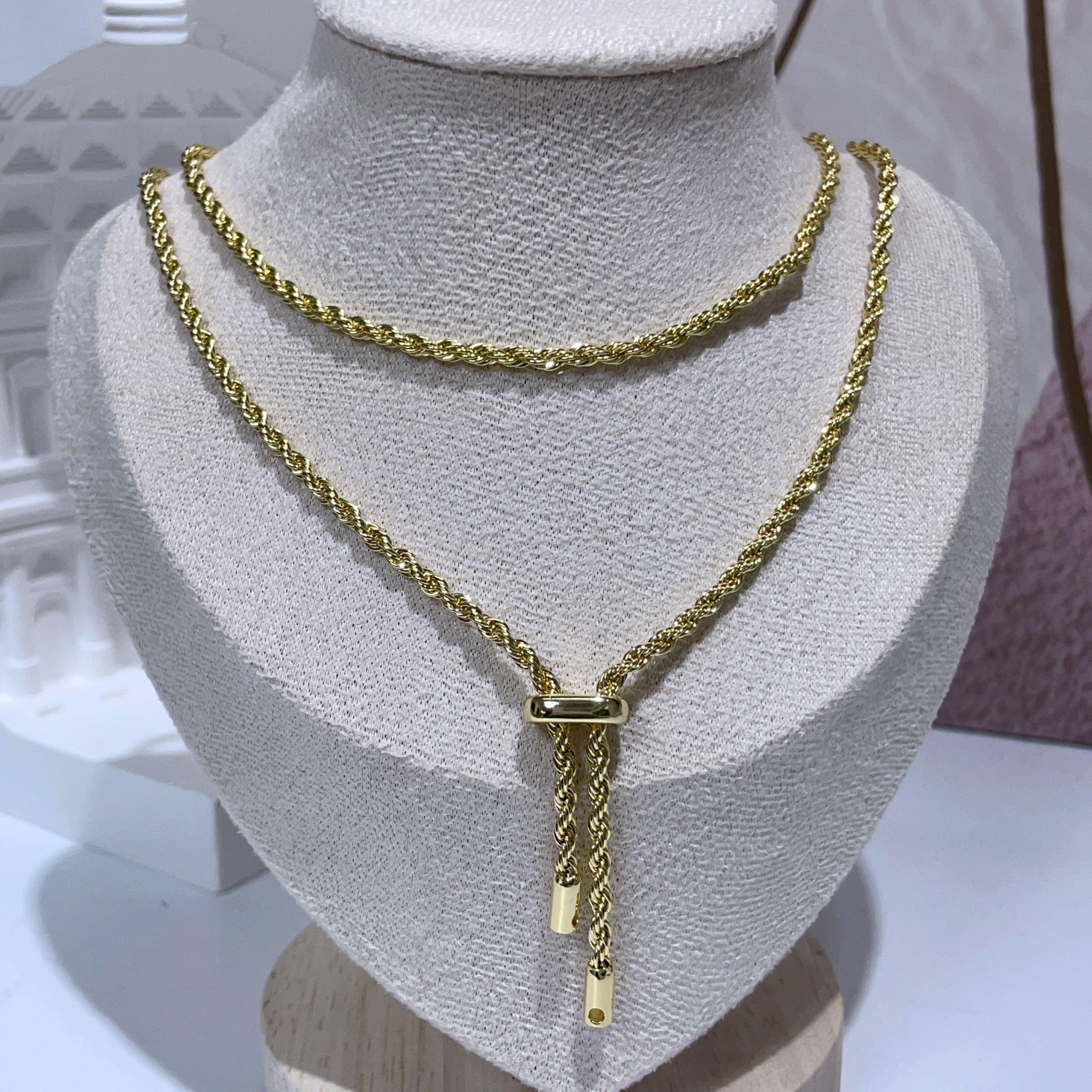 扭紋真金電鍍頸鏈 88cm