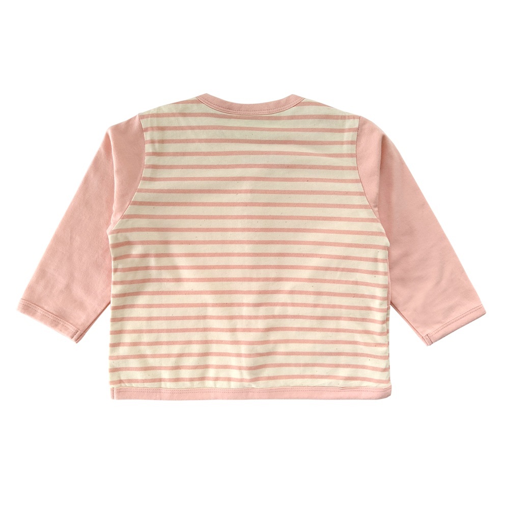 有機棉兒童/幼兒條紋熊小外套-粉紅 | 藍天畫布有機棉