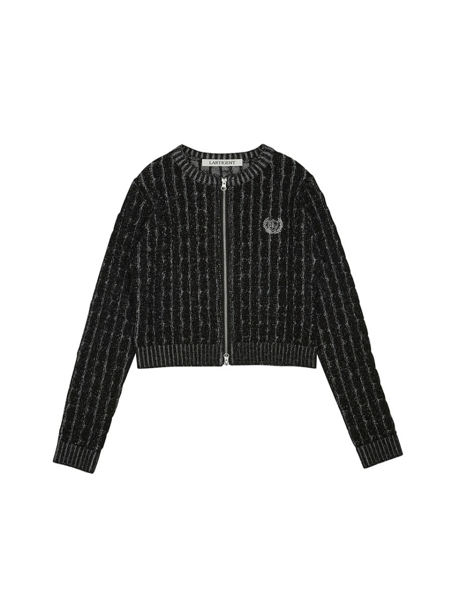 LARTIGENT LK CABLE KNIT ZIP