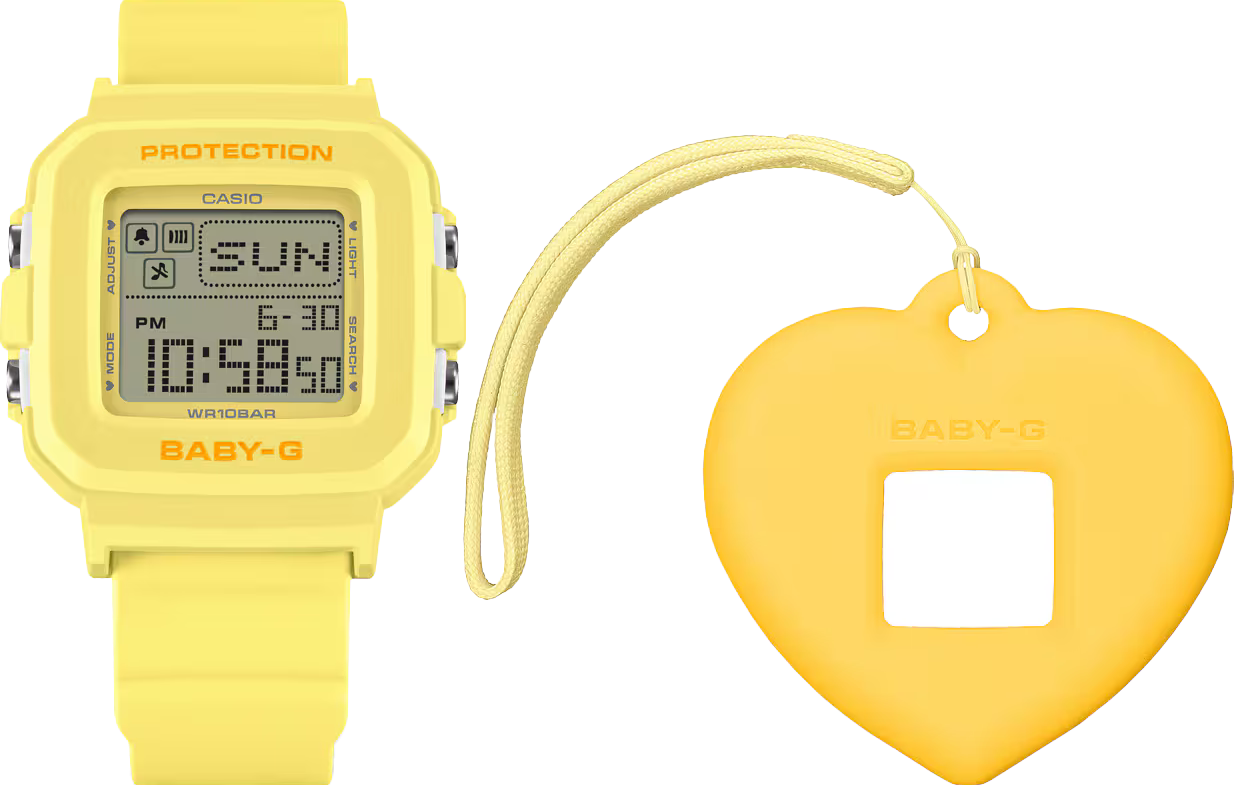 萬年鐘錶 - BABY-G G+PLUS   可替換錶殼吊飾方形運動電子錶 BGD-10KH-9 錶徑 : 39 MM