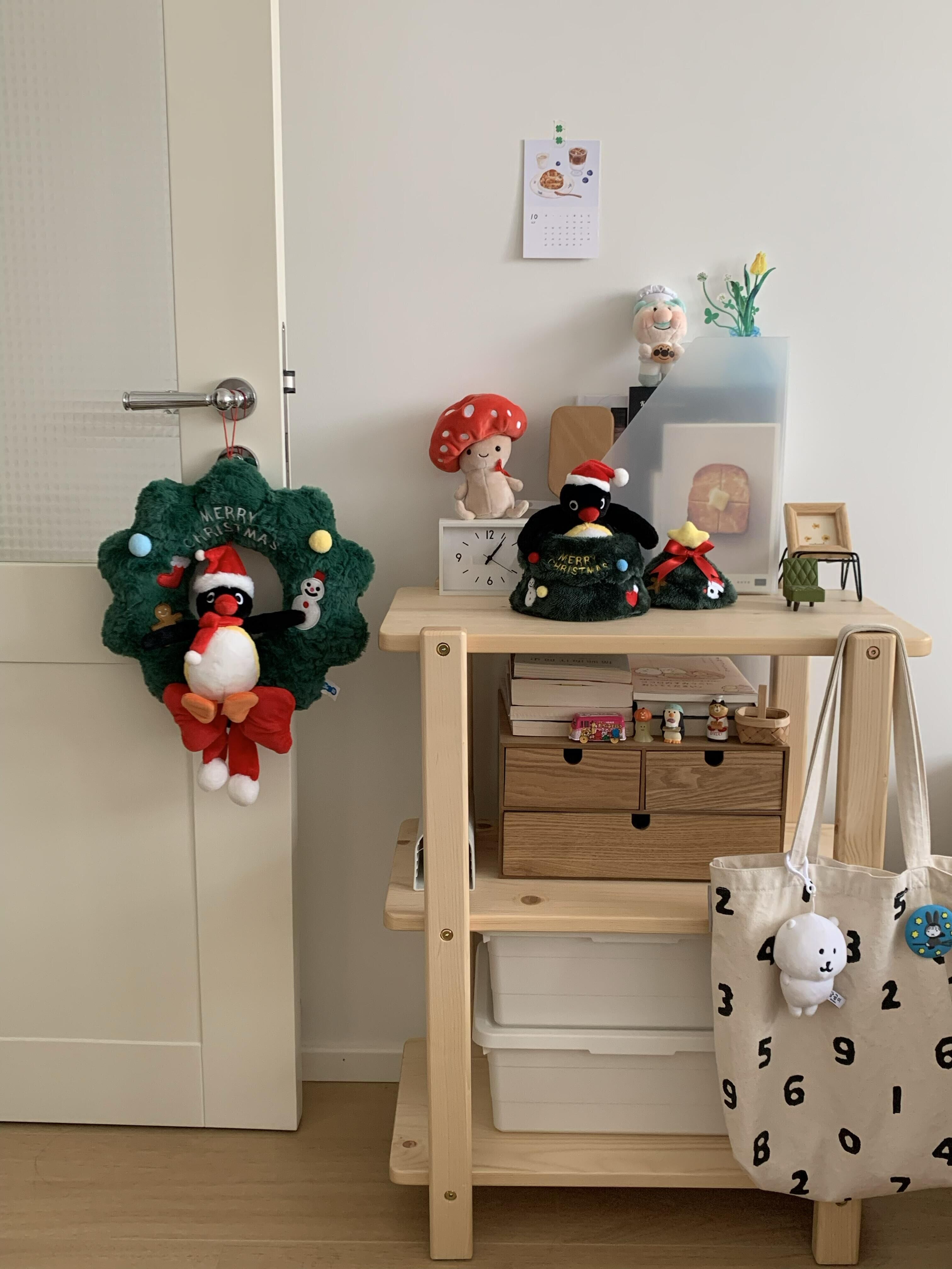 本週限時接單!! PINGU 正版授權 聖誕限定 聖誕花環毛絨公仔 聖誕樹公仔 鈴鐺 擺飾 毛絨吊飾 鑰匙圈/預購