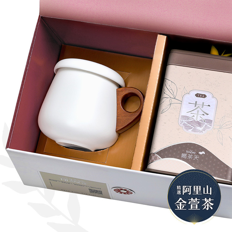 禮盒-白‧居易蓋濾杯380ml+精選阿里山金萱茶