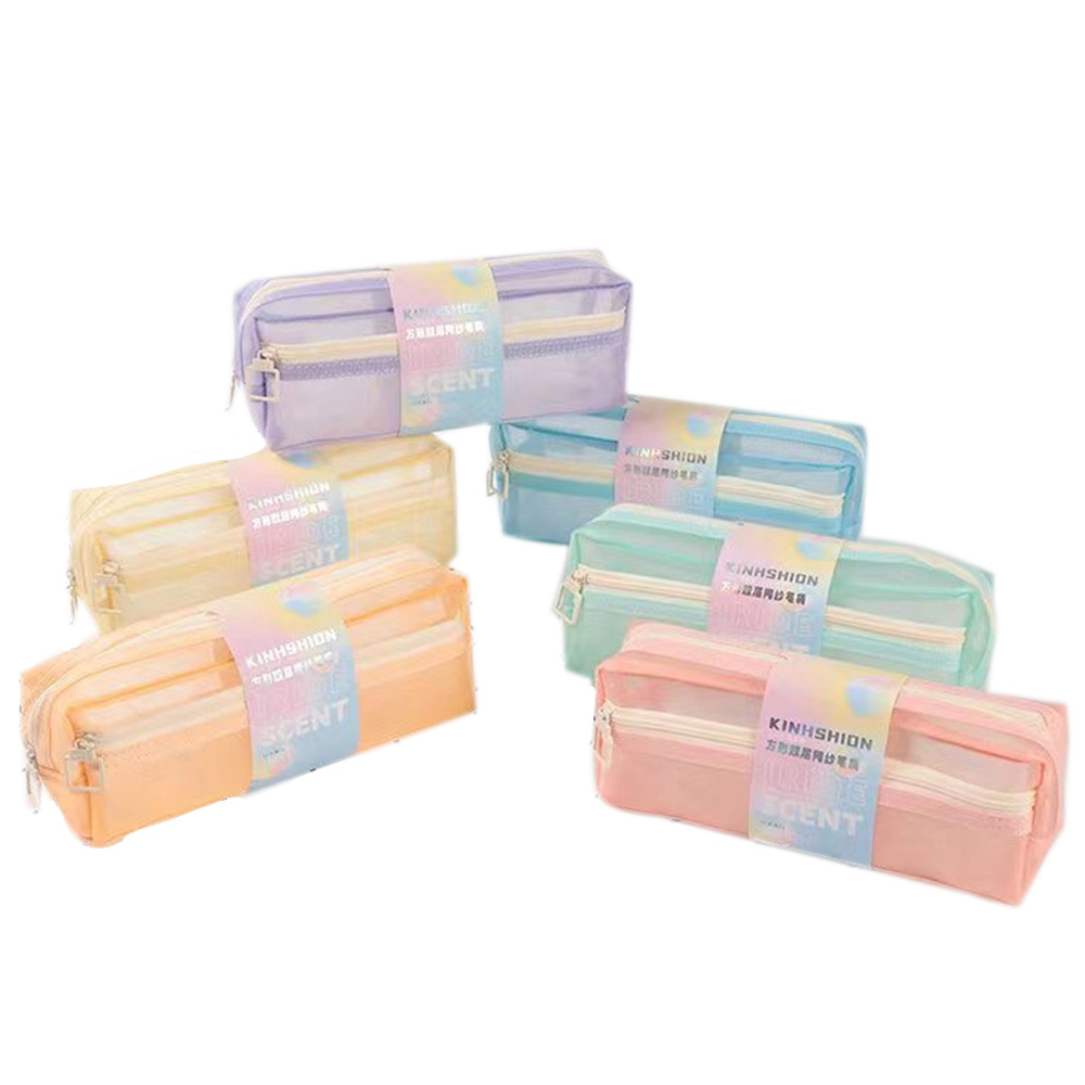 夕嵐方形雙層筆袋 (顏色隨機出貨)