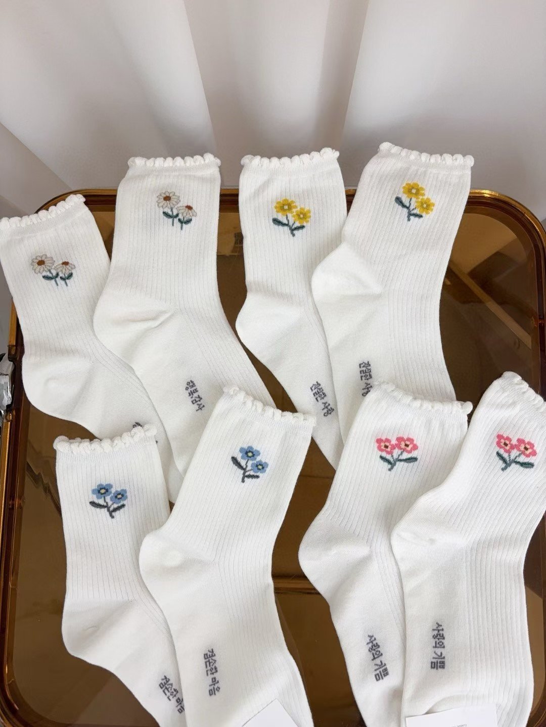 CT5353 兩朵小花長襪 (任選5對$75/ 任選10對 $138)