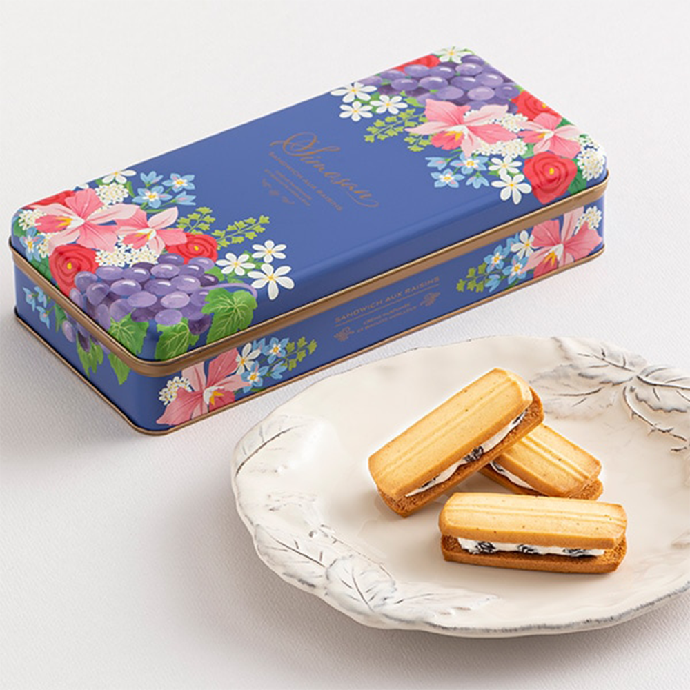 (預購商品) 日本神戶風月堂L'espoir葡萄奶油夾心餅禮盒7入(附提袋)