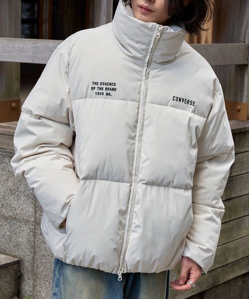KTQ STORE ‧ Converse 防水 / 防風雙Logo刺繡抽繩立領羽絨服
