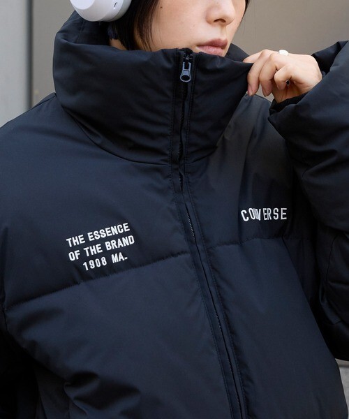 KTQ STORE ‧ Converse 防水 / 防風雙Logo刺繡抽繩立領羽絨服