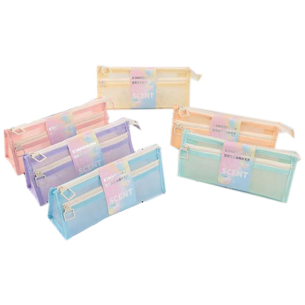 夕嵐雙層立體大三角筆袋 (顏色隨機出貨)