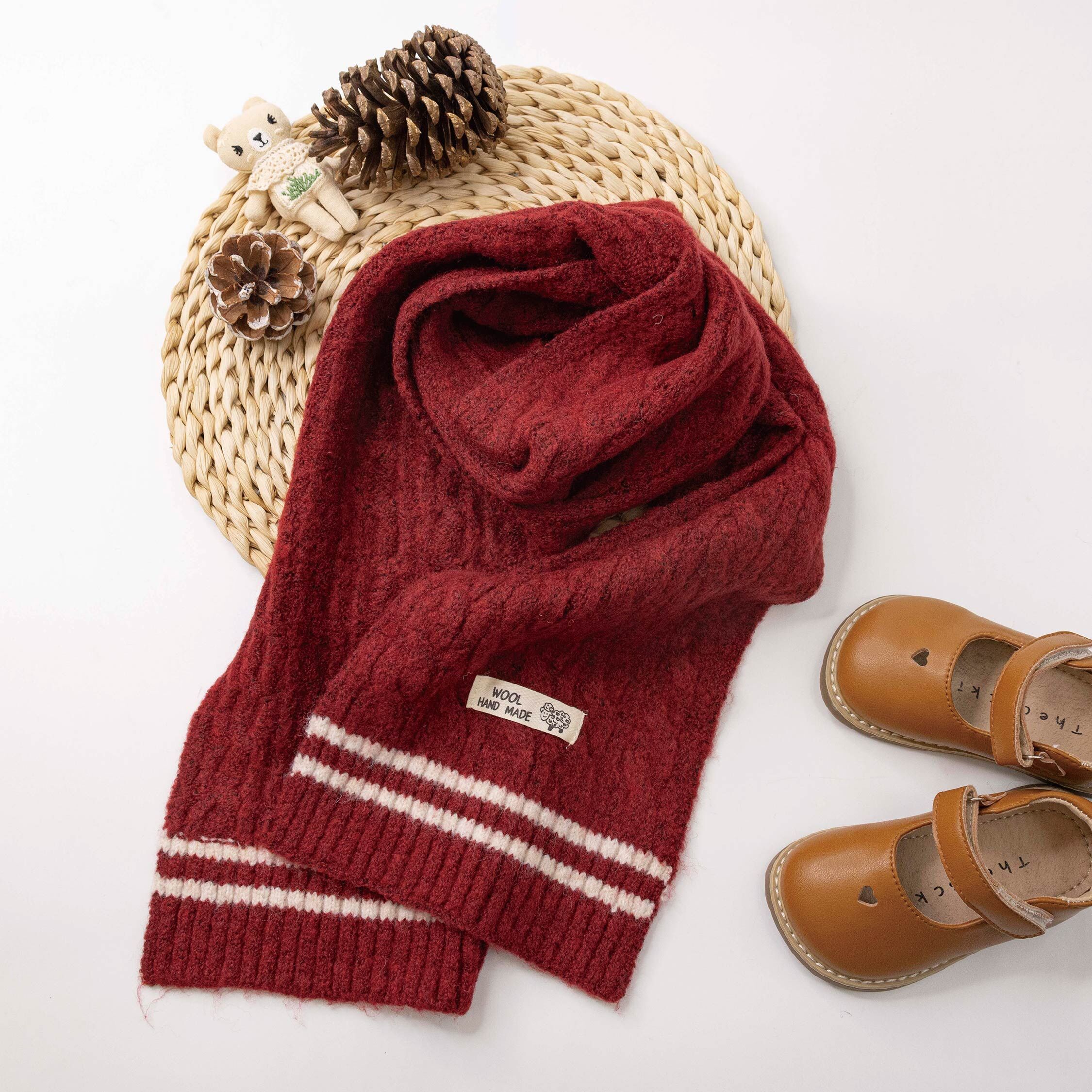 【JA3043】學院風麻花編織圍巾*三色