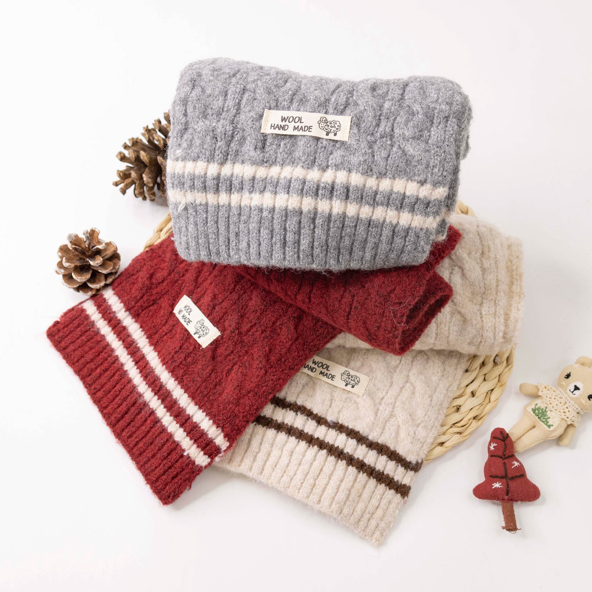 【JA3043】學院風麻花編織圍巾*三色