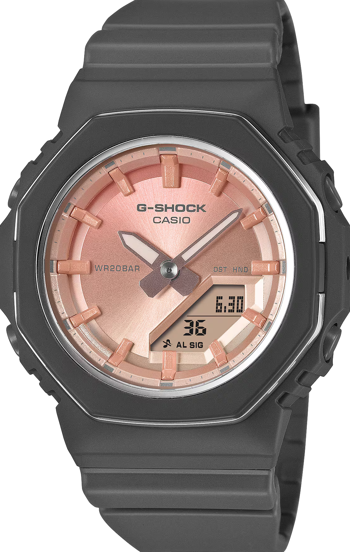 萬年鐘錶 - G-SHOCK  水晶淡粉色時尚八角電子錶 GMA-P2110SC-4A 錶徑 : 40.5mm