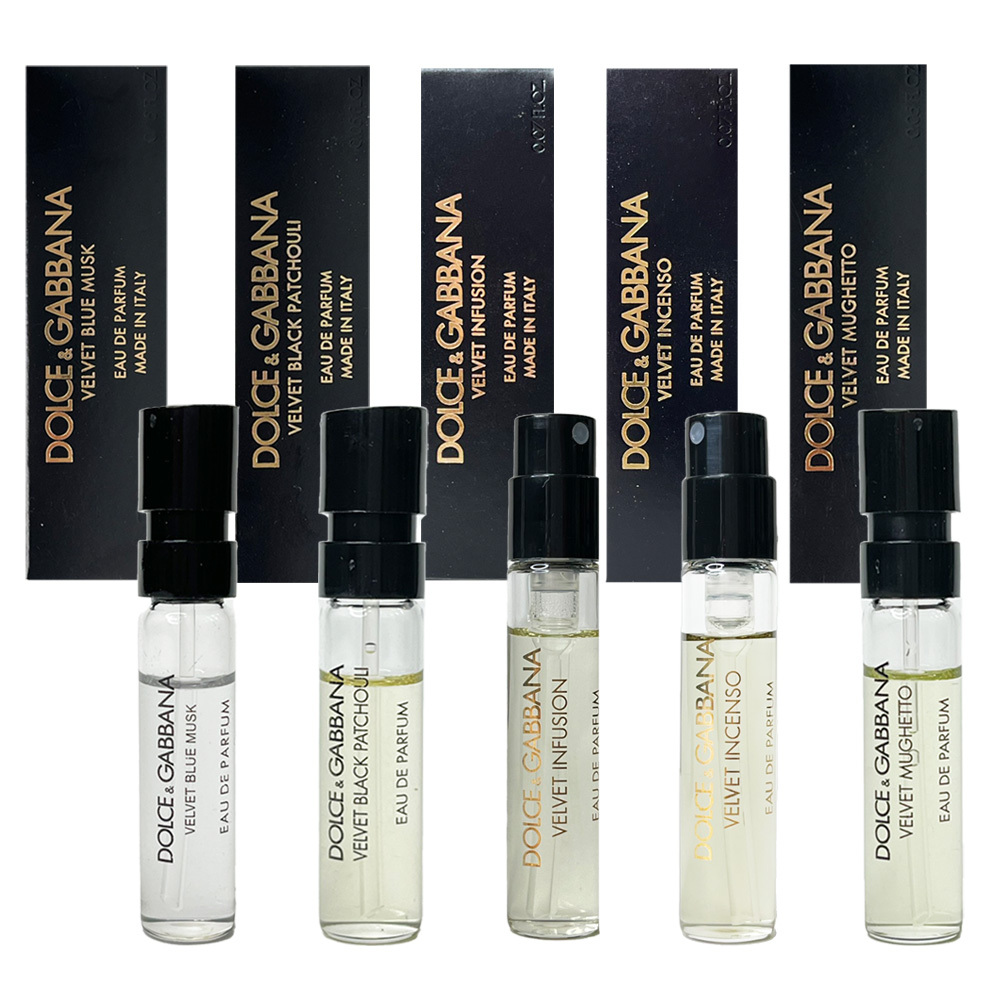 Dolce & Gabbana D&G高訂系列  天鵝絨-活力鈴蘭/藍色麝香/誘人廣霍香/神秘焚香/冽茶之韻 淡香精 1.5ml 針管 - 任選