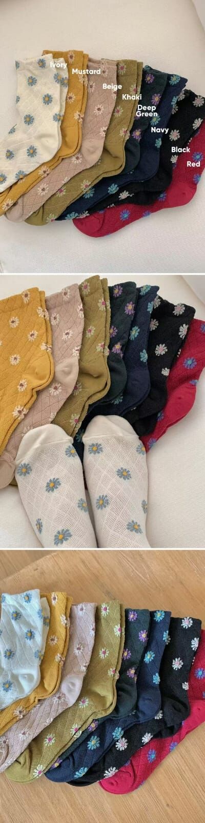 CT5360 菱格紋小花長襪 (任選5對$75/ 任選10對 $138)