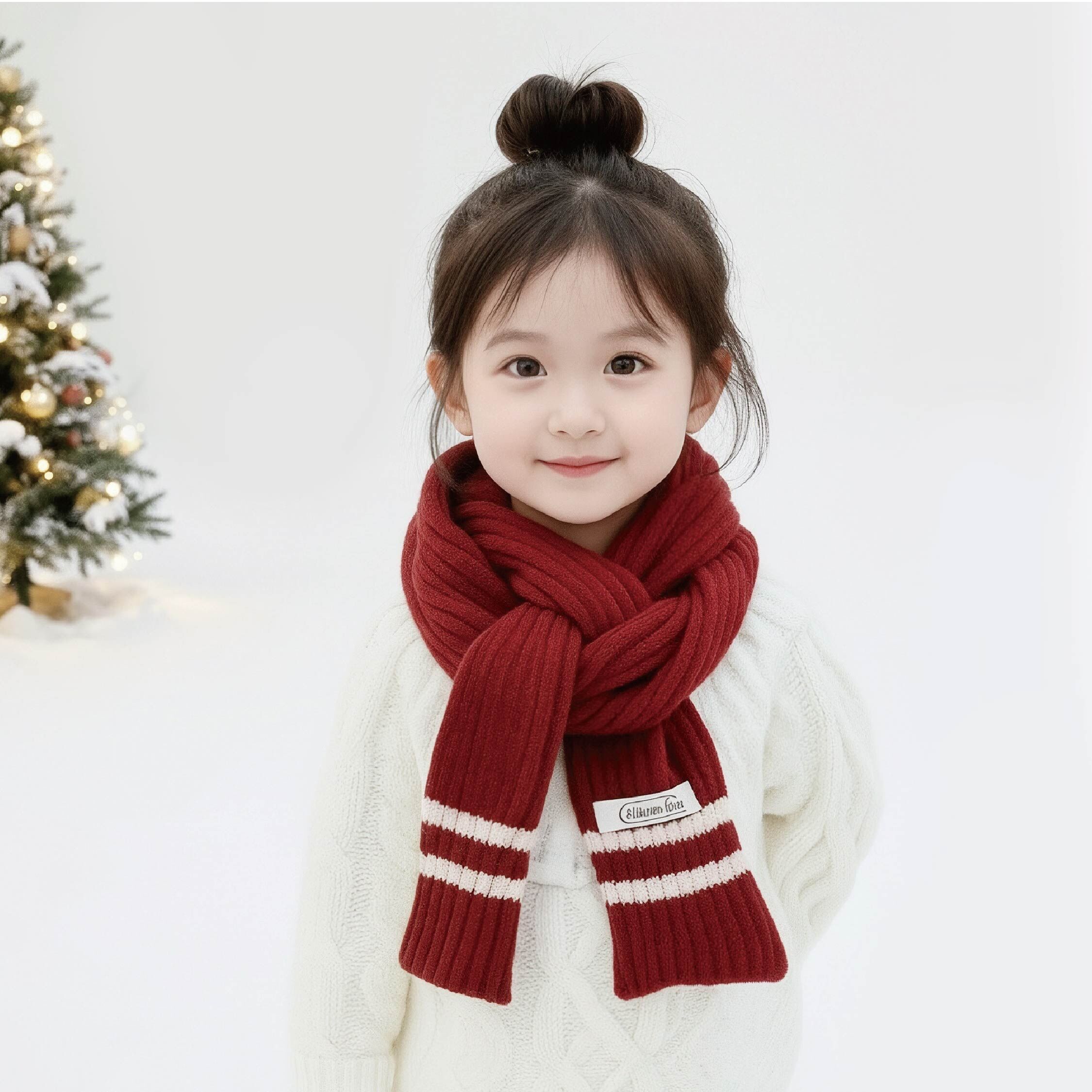 【JA3038】白條簡約針織圍巾*二色