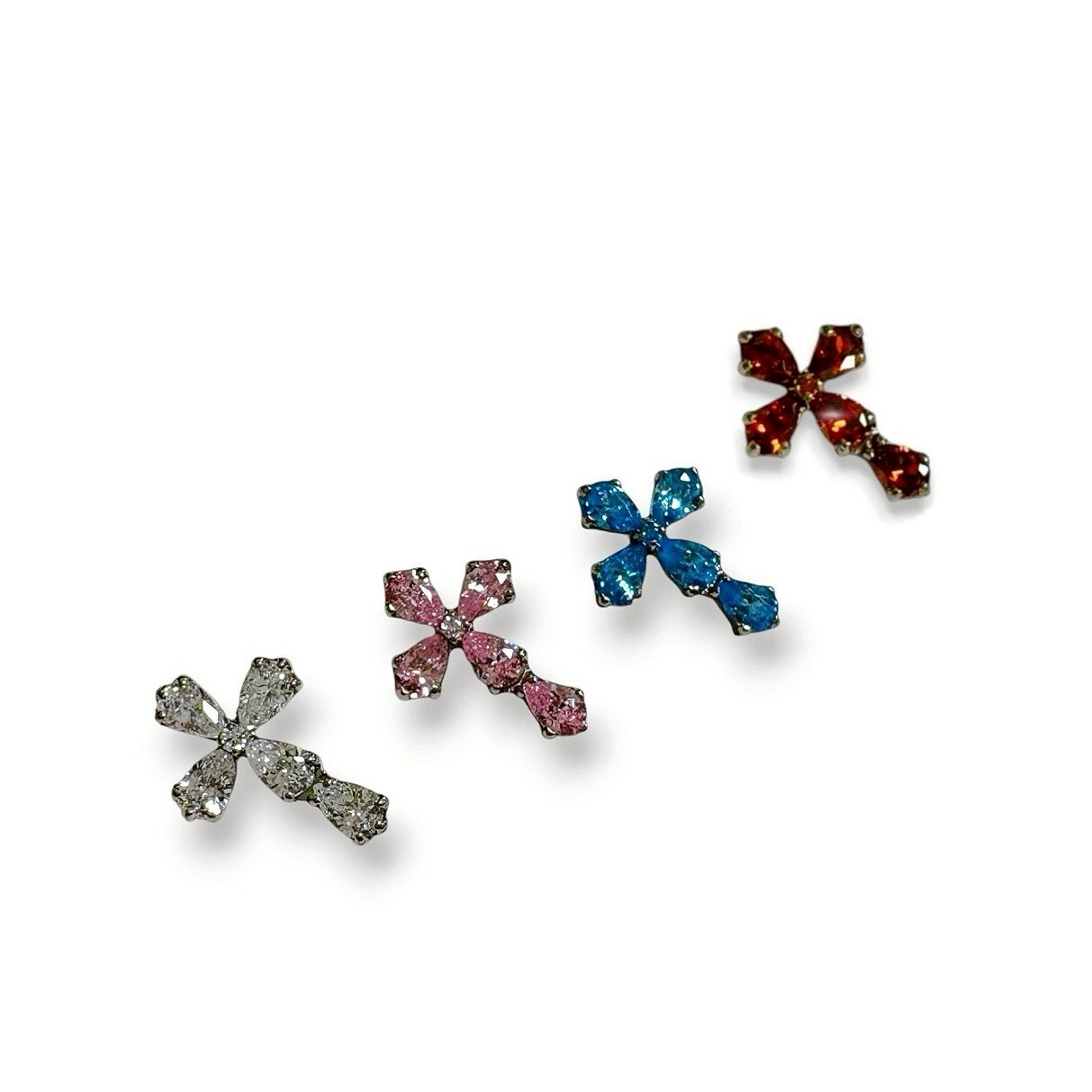 鈦合金埋釘-水滴鋯十字架  4色(單支價)