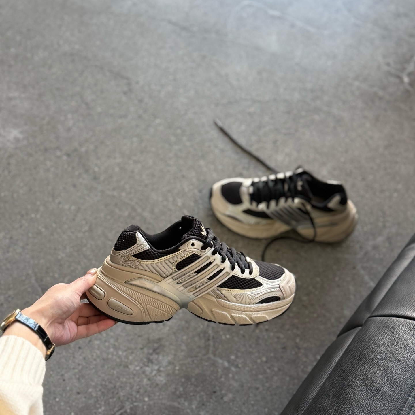 Adidas Originals Adistar XLG 古銅金 黑色 復古感 增高 厚底 復古鞋 KI1171