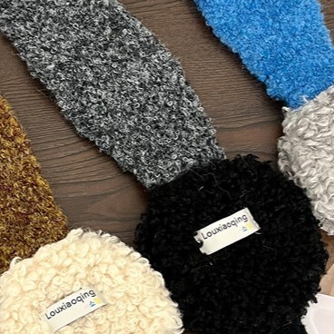 《6445》撞色羊羔絨保暖綁帶耳罩