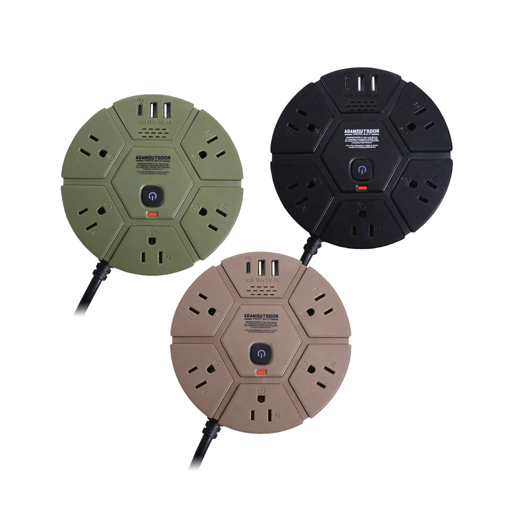 ADAMOUTDOOR 5座USB延長線 ADPW-PS351PD