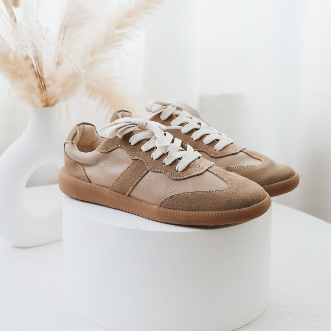 艾蜜莉真皮德訓鞋 焙烏龍奶(真皮女鞋/乳膠鞋墊/台灣製MIT)