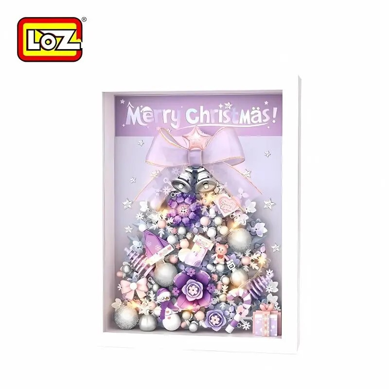 LOZ Christmas Tree Decoration Photo Frame Romantic Purple (Lighted Version)