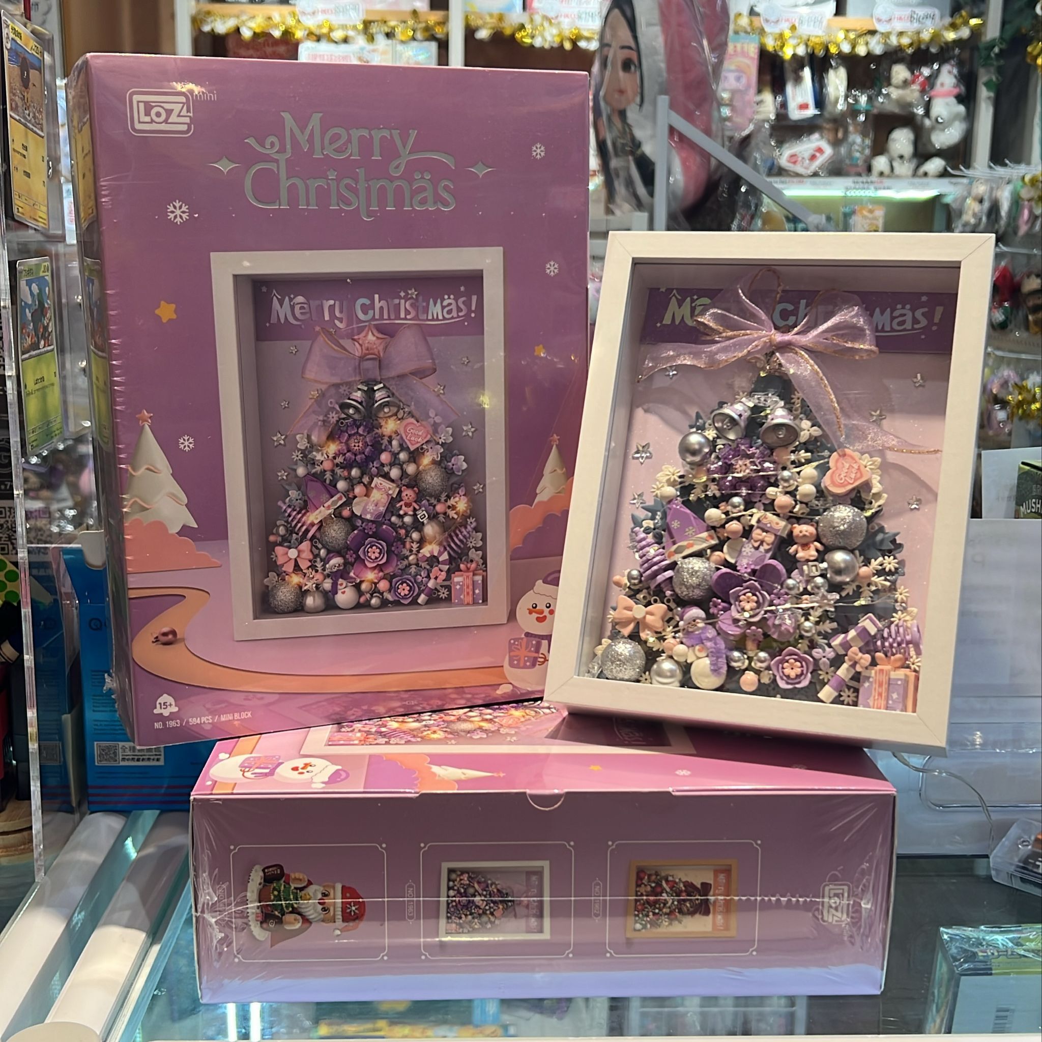 LOZ Christmas Tree Decoration Photo Frame Romantic Purple (Lighted Version)